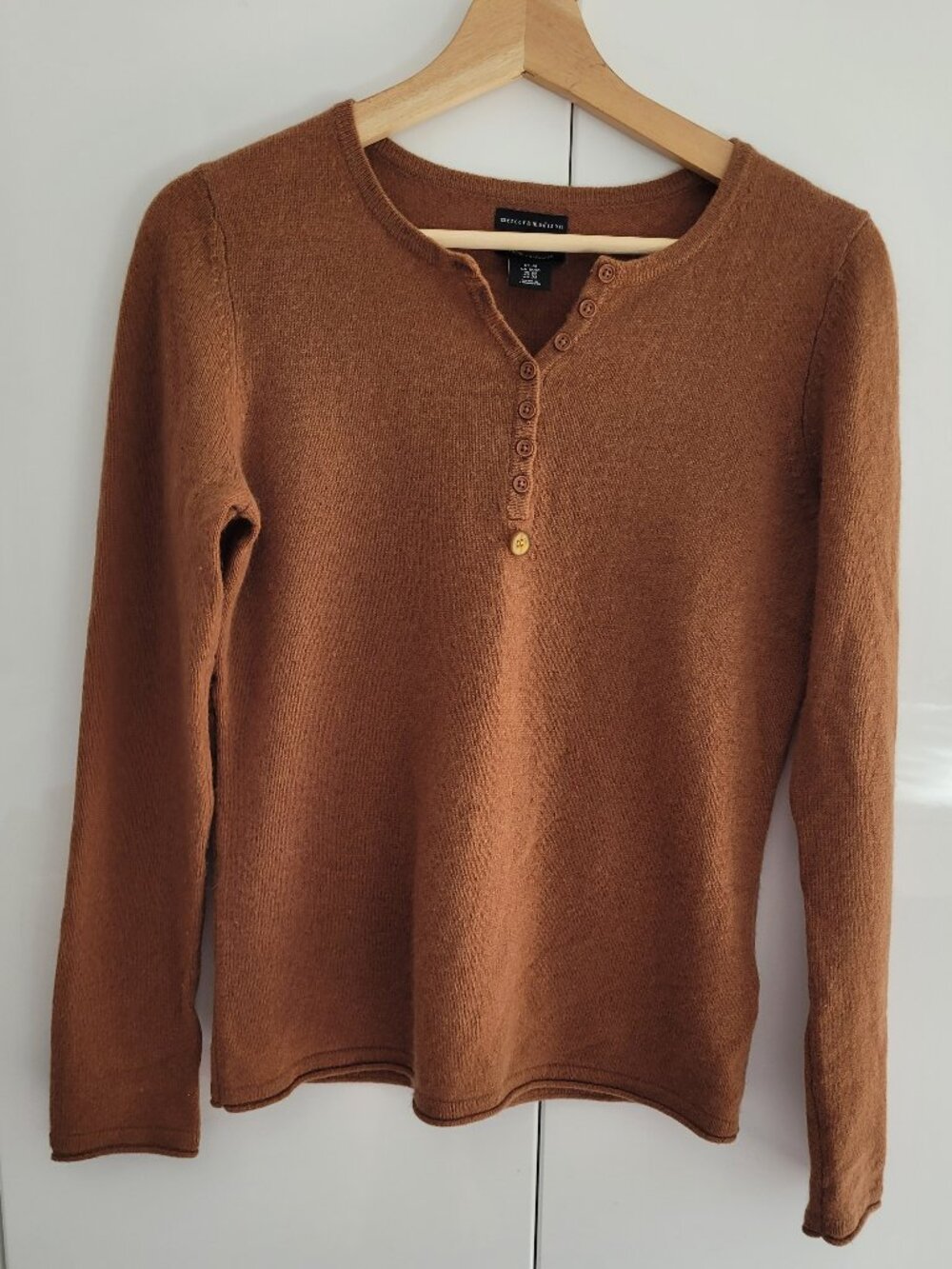 mercer & madison 100% Cashmere Sweater Caramel Brown Size M